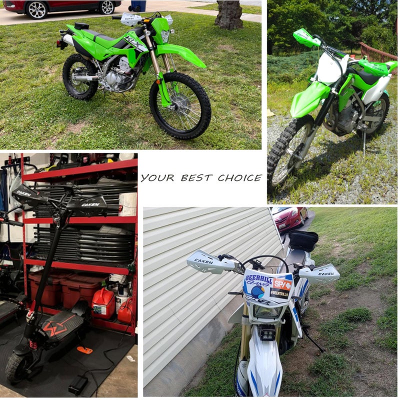 PRO CAKEN Universal 7/8"" 22mm and 1 1/8"" 28mm Handle Bar Hand Guards CNC Bracket for Dirt Bike Motocross ATV Scooter for CRF KLX KX LTR TRX SX SXF EXC XCW Grizzly Hawk 250 Bicycles-Green - Image 3